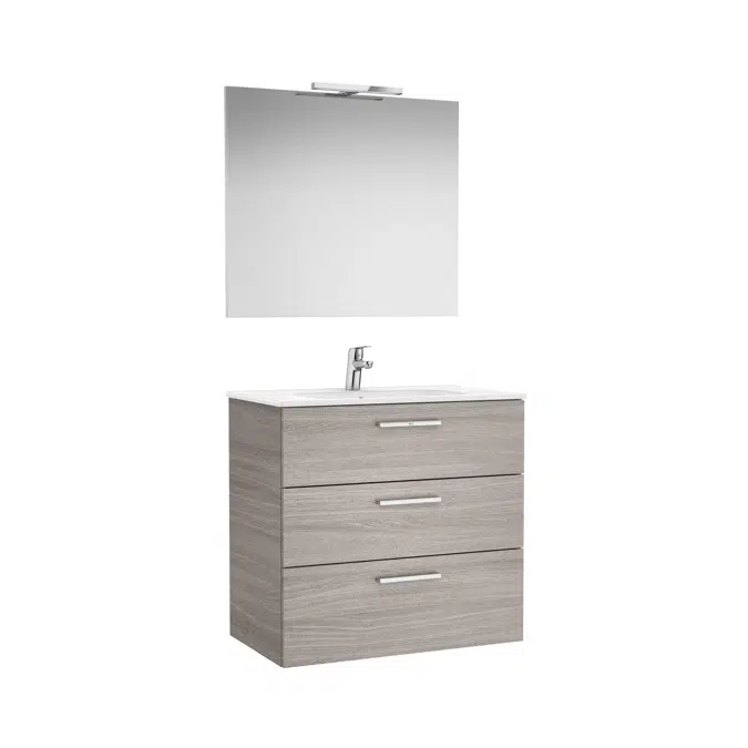 VICTORIA BASIC Family Pack 805 (base unit with three drawers, basin, mirror and LED wall light)