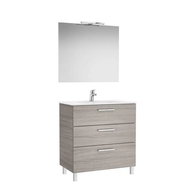 VICTORIA BASIC Family Pack 805 (base unit with three drawers, basin, mirror and LED wall light)
