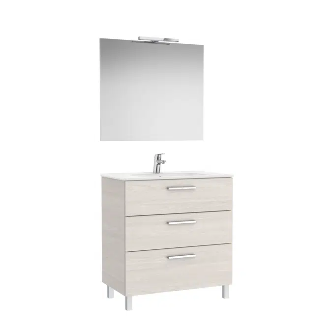 VICTORIA BASIC Family Pack 805 (base unit with three drawers, basin, mirror and LED wall light)