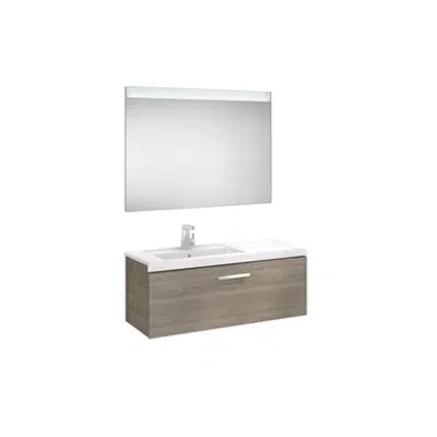 Bild für PRISMA 1100 Pack (base unit with one drawer, left hand basin and LED mirror)