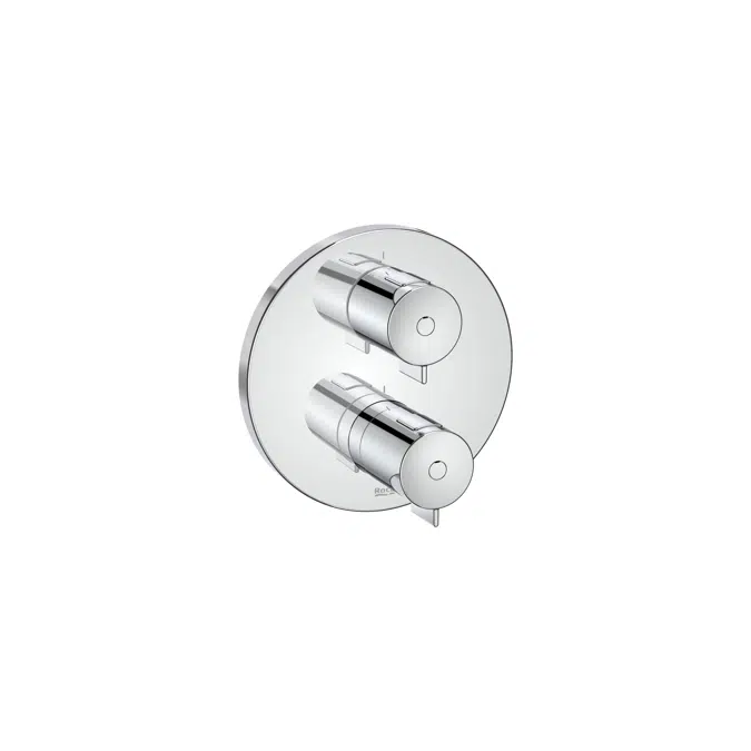 T-500 - Round - Built-in thermostatic bath-shower mixer (2 ways) with diverter-flow regulator. To be completed with RocaBox A525869403