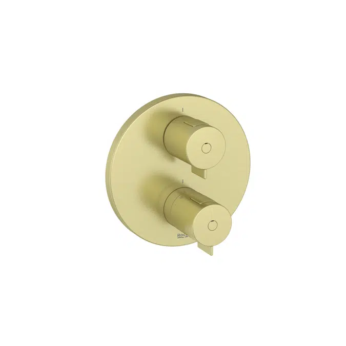 T-500 - Round - Built-in thermostatic bath-shower mixer (2 ways) with diverter-flow regulator. To be completed with RocaBox A525869403