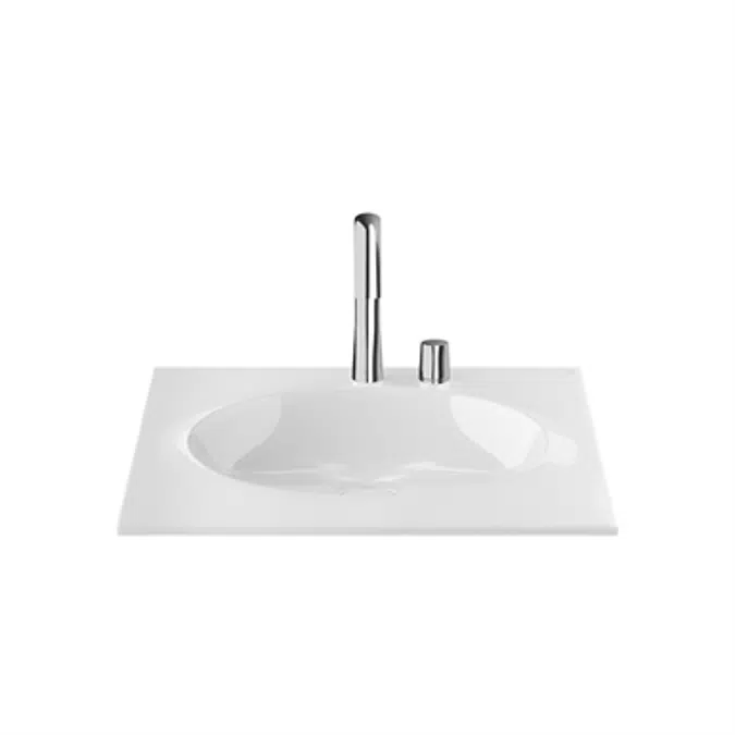 ARMANI - ISLAND 650 mm countertop washbasin for 2-hole basin mixer