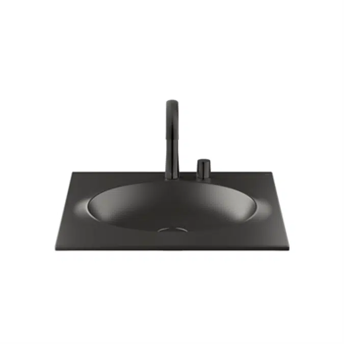 ARMANI - ISLAND 650 mm countertop washbasin for 2-hole basin mixer