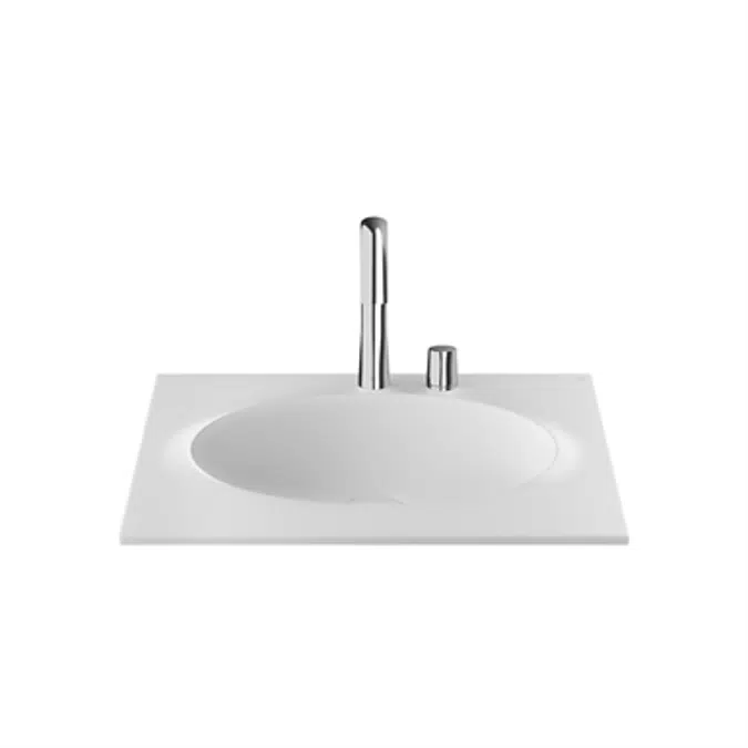 ARMANI - ISLAND 650 mm countertop washbasin for 2-hole basin mixer
