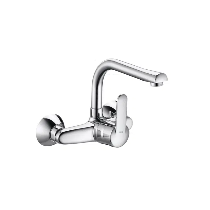 Victoria Wall-mounted kitchen sink mixer with swivel spout