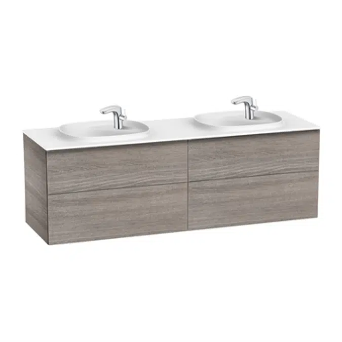 BEYOND Unik (base unit with four drawers and double bowl SURFEX® basin)