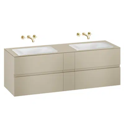 ARMANI - BAIA 1800 mm wall-hung furniture for  2 countertop washbasins and wall-mounted basin mixers 이미지