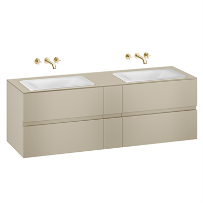 ARMANI - BAIA 1800 mm wall-hung furniture for  2 countertop washbasins and wall-mounted basin mixers için görüntü