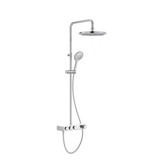 Index-T Switch Thermostatic shower column with shelf for shower