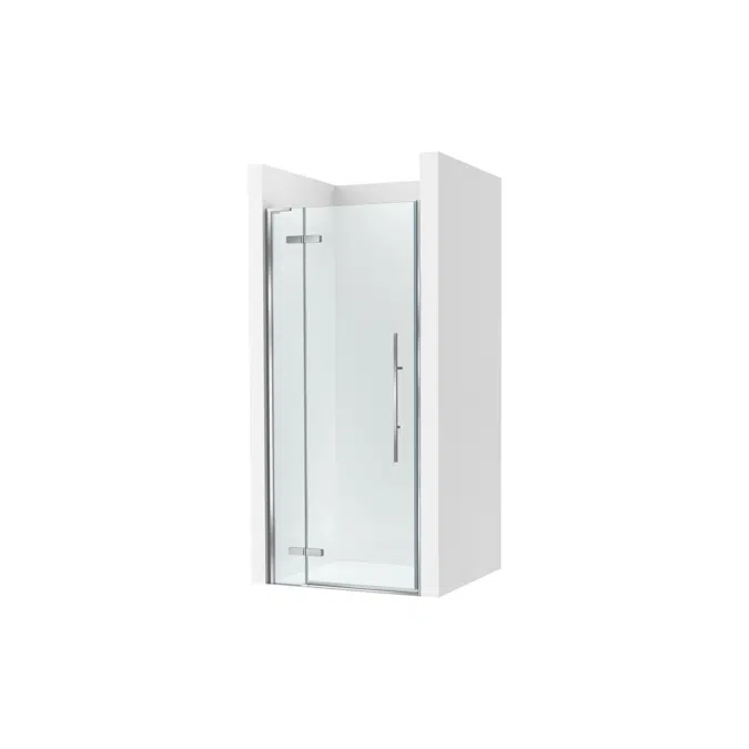 Brisa PEF - Front shower enclosure with 1 swing door + 1 fixed panel (between three walls)