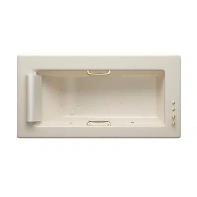 Image for ARMANI - ISLAND 2145 x 1100 mm Built-in bathtub with deck-mounted thermostatic faucet, Soft Air massage and Water-Chromo therapy