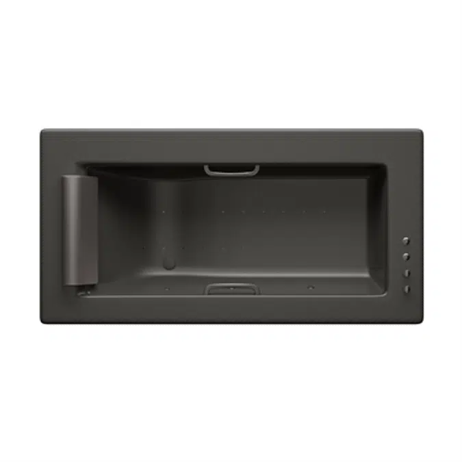 ARMANI - ISLAND 2145 x 1100 mm Built-in bathtub with deck-mounted thermostatic faucet, Soft Air massage and Water-Chromo therapy