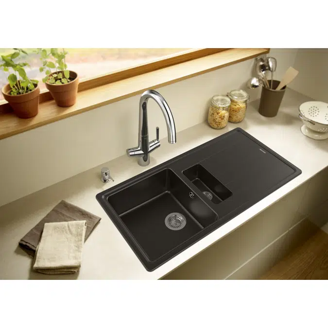 BERGEN 1000 QUARZEX® double bowl kitchen sink