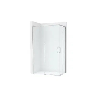 Image for Ura Corner front shower enclosure with 1 swing door + 1 fixed panel