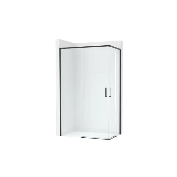 Ura Corner front shower enclosure with 1 swing door + 1 fixed panel