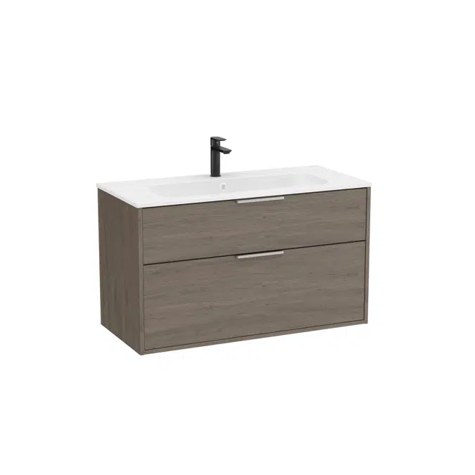 Optica Unik - Base unit with two drawers and ceramic basin