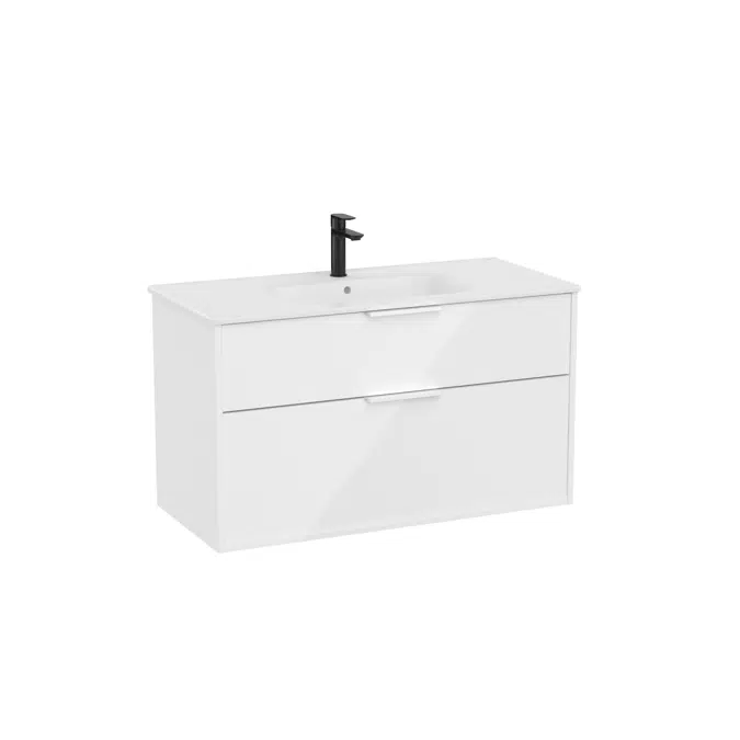 Optica Unik - Base unit with two drawers and ceramic basin