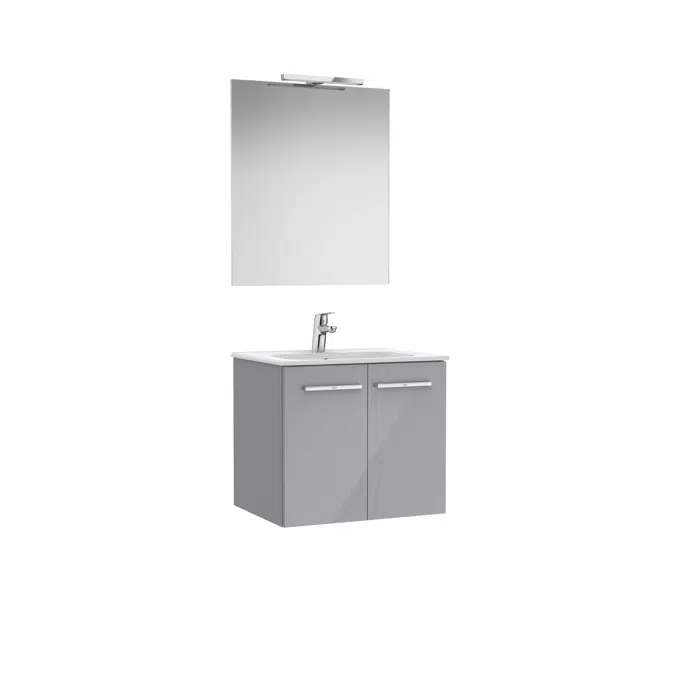 Victoria Pack (base unit with two doors, basin, mirror and LED spotlight)