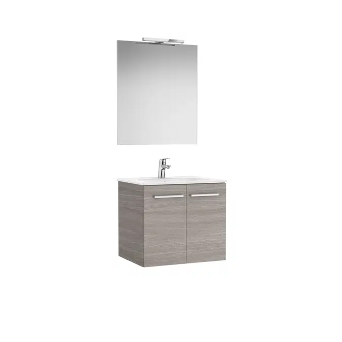 Victoria Pack (base unit with two doors, basin, mirror and LED spotlight)