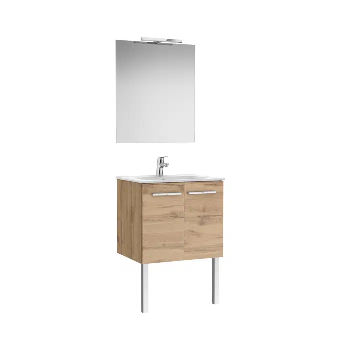Victoria Pack (base unit with two doors, basin, mirror and LED spotlight)