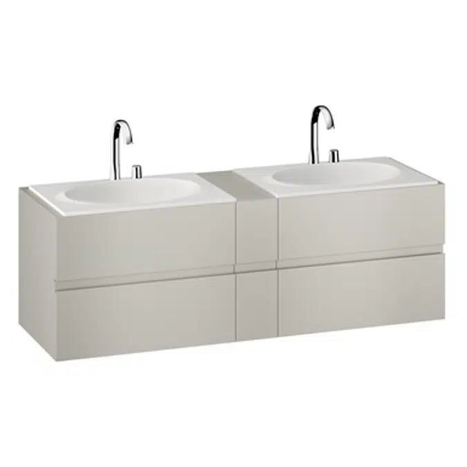 ARMANI - ISLAND 1800 mm wall-hung furniture for 2 countertop washbasins and deck-mounted basin mixers