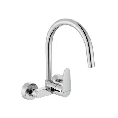 画像 Victoria Plus Wall-mounted kitchen sink mixer with swivel high spout