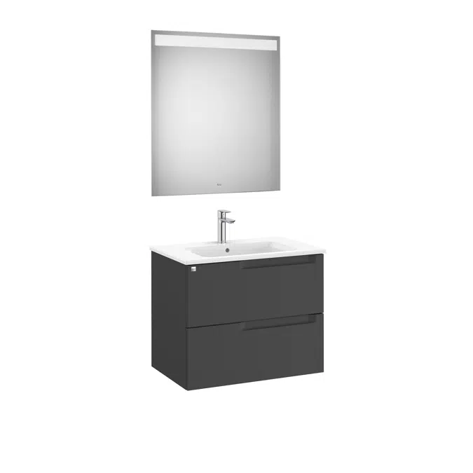 Aleyda Pack (base unit with 2 drawers, basin and LED mirror)