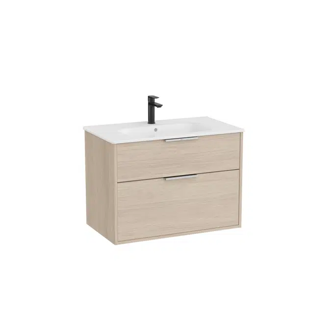 Optica Unik - Base unit with two drawers and ceramic basin