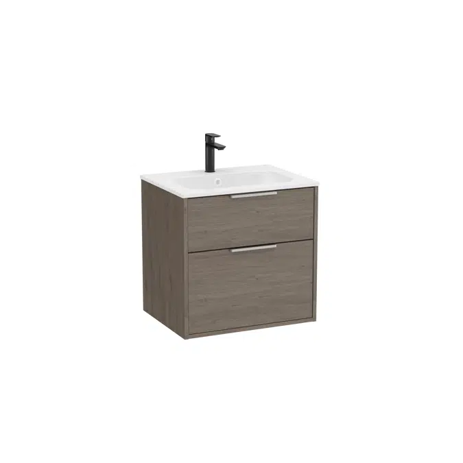 Optica Unik - Base unit with two drawers and ceramic basin