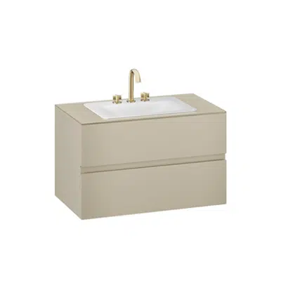 afbeelding voor ARMANI - BAIA 1000 mm wall-hung furniture for countertop washbasin and deck-mounted basin mixer