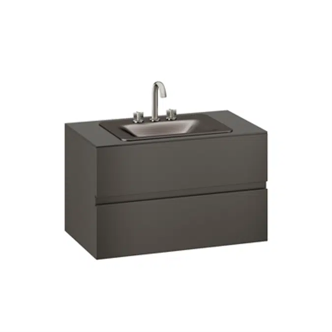 ARMANI - BAIA 1000 mm wall-hung furniture for countertop washbasin and deck-mounted basin mixer