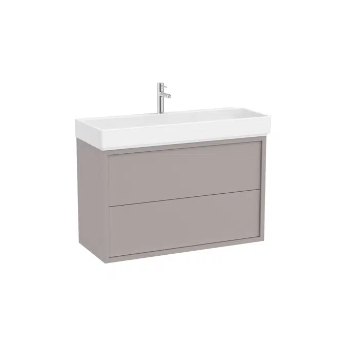Tura  Unik (Base unit with two drawers, bottom shelf and centered basin)