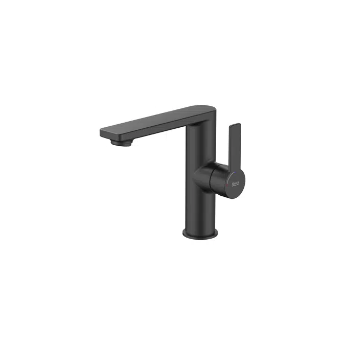 Targa Basin mixer with smooth body and flexible supply hoses Cold Start L-Size