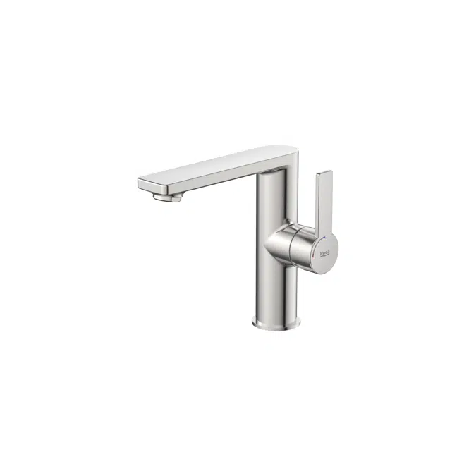 Targa Basin mixer with smooth body and flexible supply hoses Cold Start L-Size