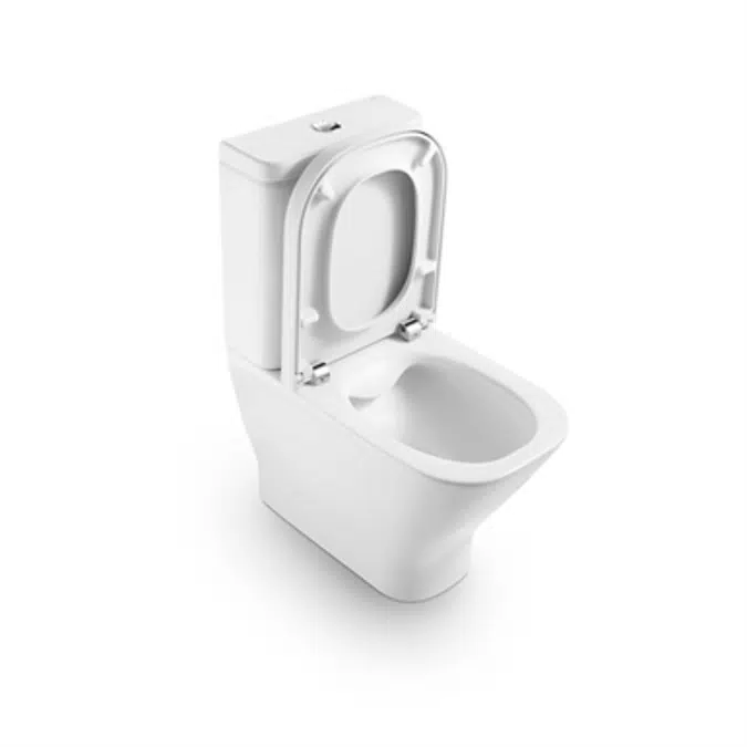 THE GAP RIMLESS Compact Toilet back-to-wall w/ cutout for isolation valve
