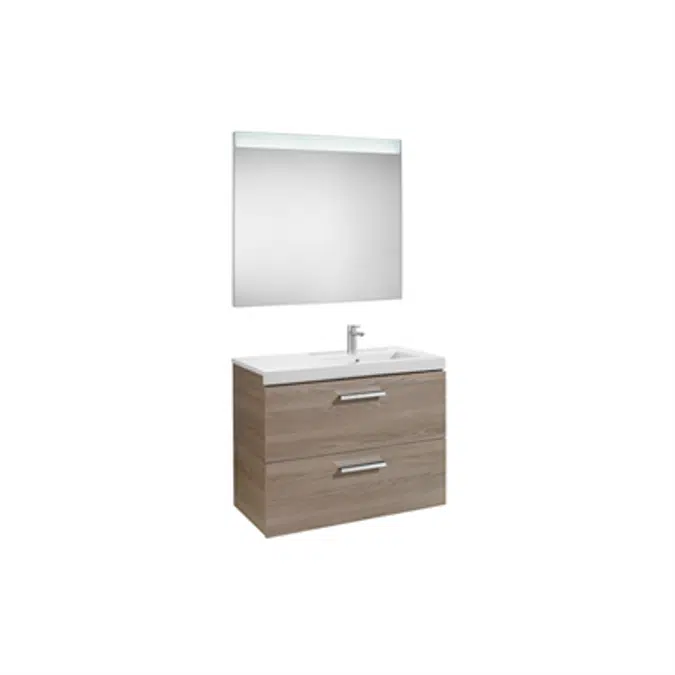 PRISMA 900 Pack (base unit with two drawers, right hand basin and LED mirror)