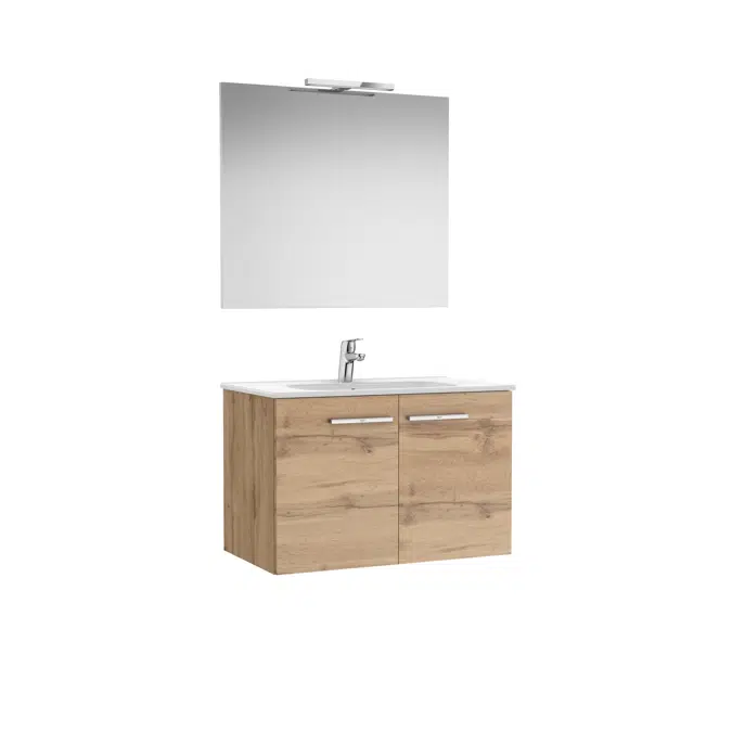 Victoria Pack (base unit with two doors, basin, mirror and LED spotlight)