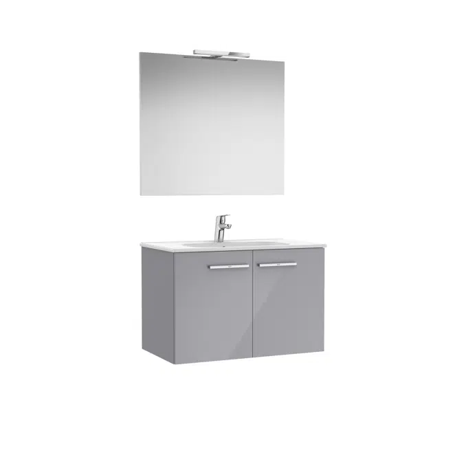 Victoria Pack (base unit with two doors, basin, mirror and LED spotlight)