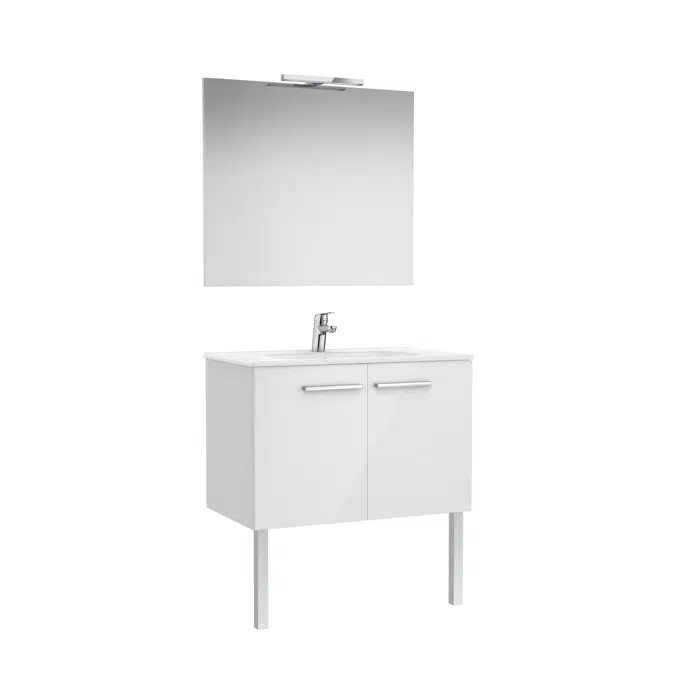 Victoria Pack (base unit with two doors, basin, mirror and LED spotlight)