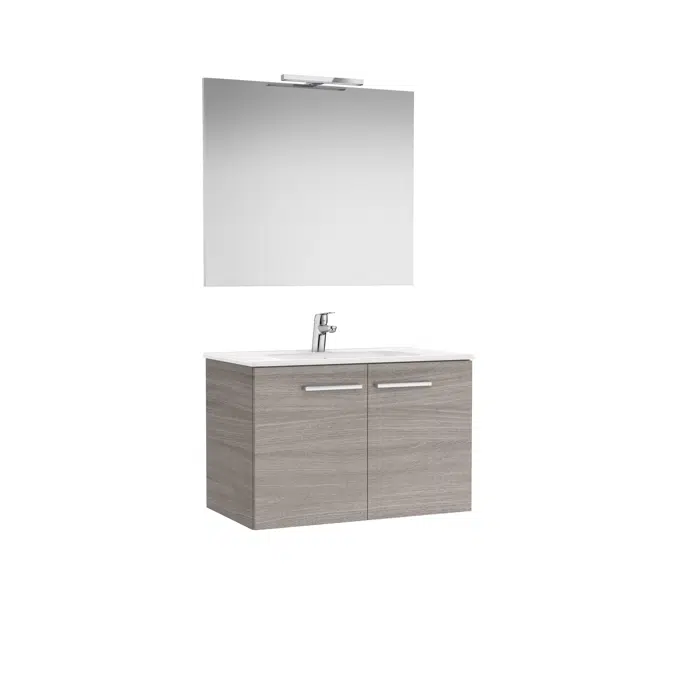 Victoria Pack (base unit with two doors, basin, mirror and LED spotlight)