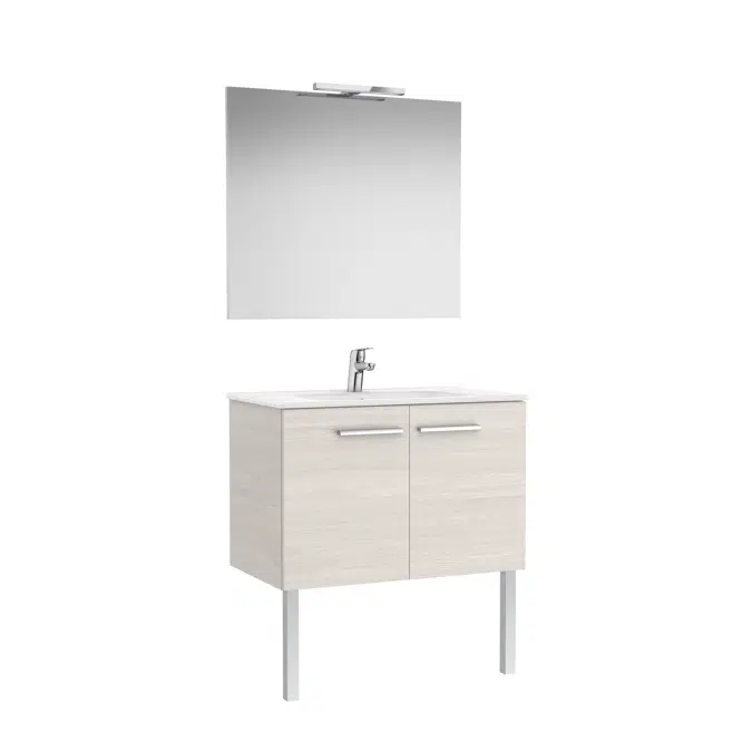 Victoria Pack (base unit with two doors, basin, mirror and LED spotlight)