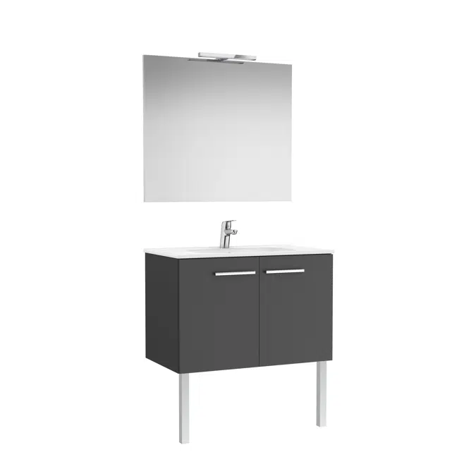 Victoria Pack (base unit with two doors, basin, mirror and LED spotlight)