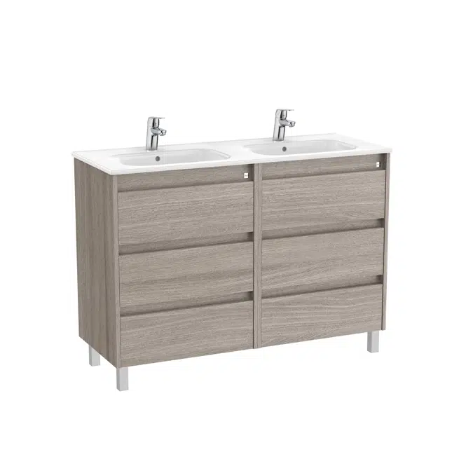Tenet Unik (base unit with three drawers and double bowl basin)