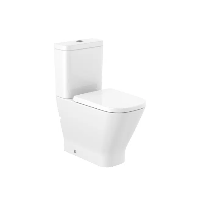 SQUARE - Comfort height back to wall vitreous china Rimless close-coupled WC with dual outlet