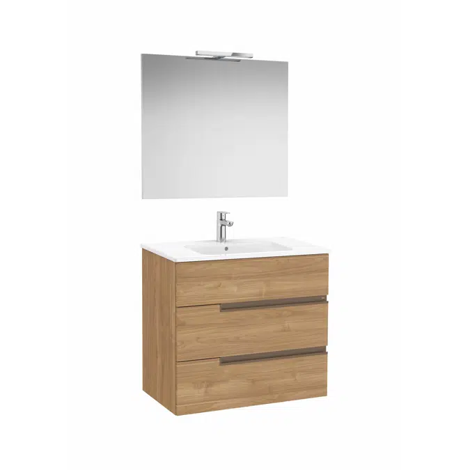 Victoria-N. Pack - base unit with three drawers, legs, basin, Luna mirror and Starlight LED spotlight
