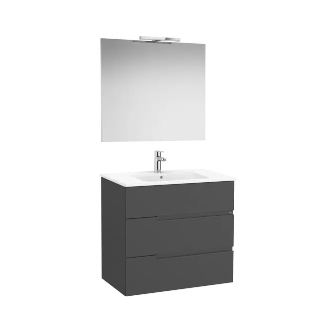 Victoria-N. Pack - base unit with three drawers, legs, basin, Luna mirror and Starlight LED spotlight