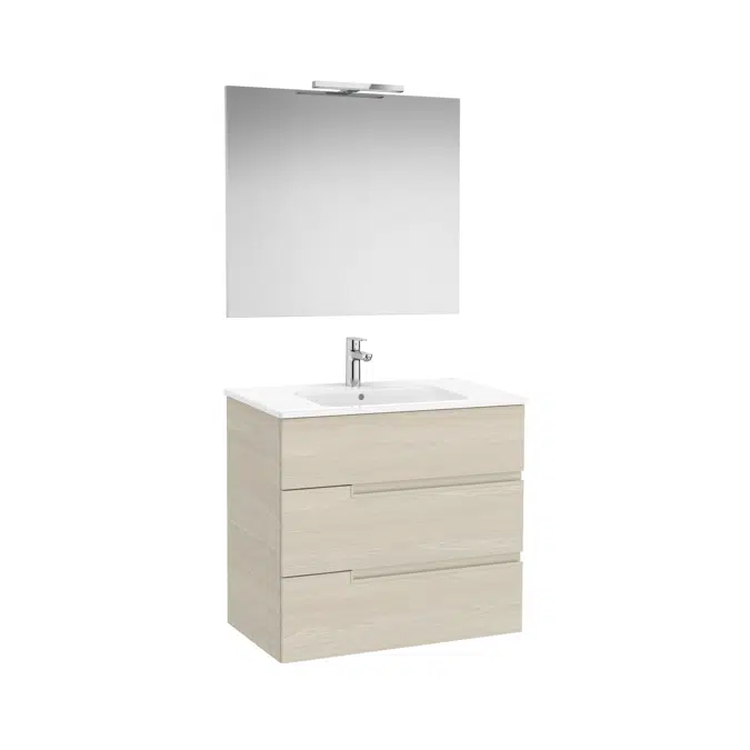 Victoria-N. Pack - base unit with three drawers, legs, basin, Luna mirror and Starlight LED spotlight