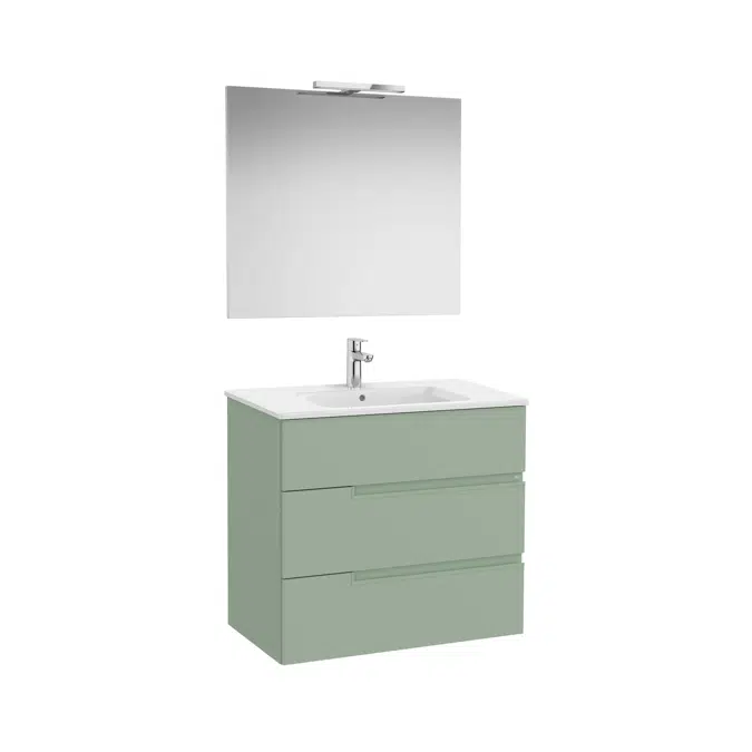 Victoria-N. Pack - base unit with three drawers, legs, basin, Luna mirror and Starlight LED spotlight