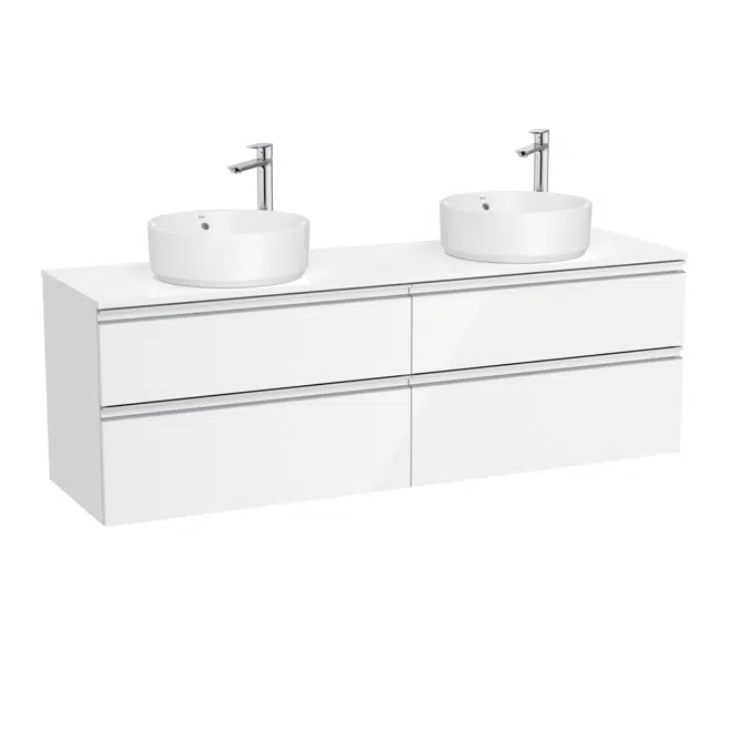 The Gap Base unit with two drawers and centred over countertop basin